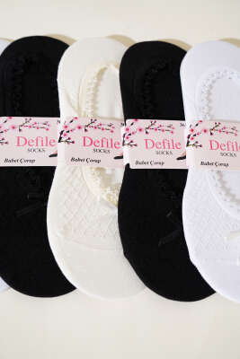 Bayan 6'lı Dantel Babet Çorap Asorti 1 - Thumbnail