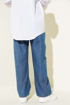 Bel Lastikli Cepli Kot Pantolon Mavi - Thumbnail