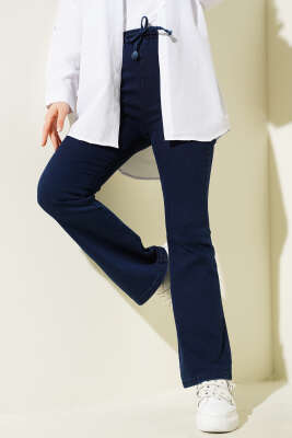 Pazarium - İspanyol Paça Kot Pantolon Lacivert