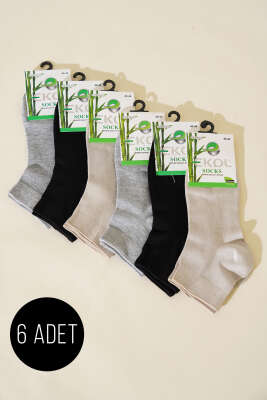 Pazarium - Erkek 6'lı Patik Bambu Çorap Asorti 2