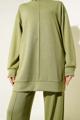 Önü Çımalı Tunik İkili Takım Haki - Thumbnail