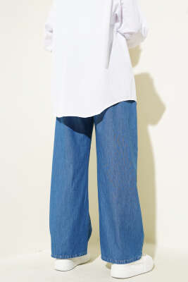 Bel Lastikli Cepli Kot Pantolon Kot Mavisi - Thumbnail