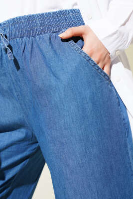 Bel Lastikli Cepli Kot Pantolon Kot Mavisi - Thumbnail