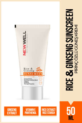 Pazarium - New Well Rice & Ginseng Sunscreen Spf50+ Pirinç Özlü Güneş Kremi 50 ML
