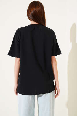 Nays Edition Baskılı T-shirt Siyah - Thumbnail