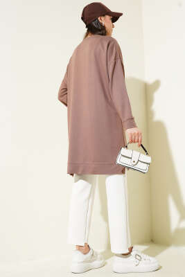 Loyşa Armalı Basic Tunik Kahve - Thumbnail