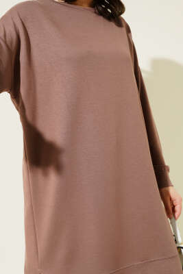 Loyşa Armalı Basic Tunik Kahve - Thumbnail