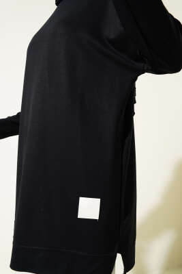 Loyşa Armalı Basic Tunik Siyah - Thumbnail