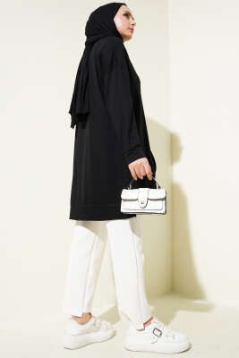 Loyşa Armalı Basic Tunik Siyah - Thumbnail