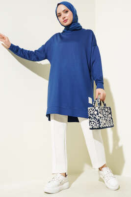 Loyşa Armalı Basic Tunik İndigo - Thumbnail