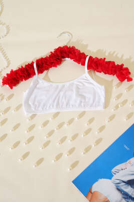 Pazarium - Askılı Petsiz Büstiyer Beyaz