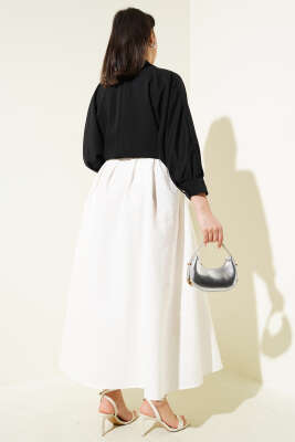 Kemer Tokası Detaylı Bluz Siyah - Thumbnail