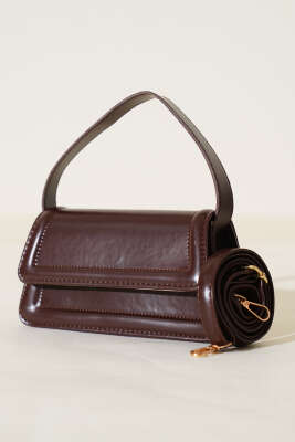 Pazarium - Kapaklı Mıknatıslı El Çantası Acı Kahve