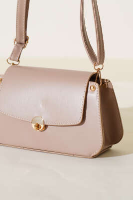 Kilitli Fermuarlı Çanta Vizon - Thumbnail