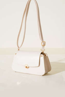 Kilitli Fermuarlı Çanta Krem - Thumbnail