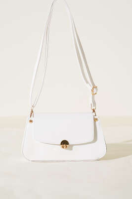 Kilitli Fermuarlı Çanta Beyaz - Thumbnail