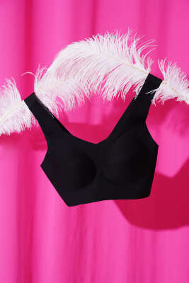 Pazarium - Geniş Askılı Sıfır His Ziro Gram Sütyen Siyah