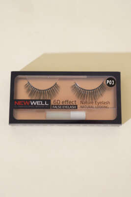 6D Effect Doğal Takma Kirpik P03 Siyah - Thumbnail