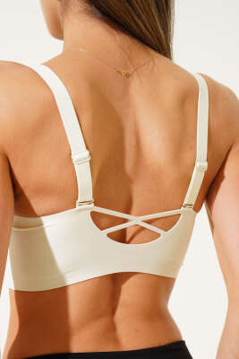 File Detaylı Sıfır His Ziro Gram Sütyen Ekru - Thumbnail