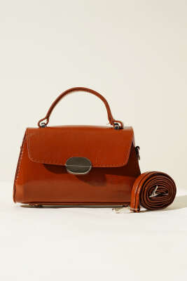 Oval Mıknatıslı Çanta Taba - Thumbnail