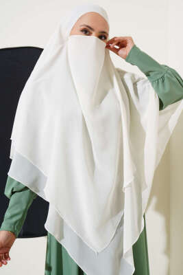 Pazarium - Şifon Sufle Himar Şal Ekru