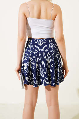 Krinkıl Şort Etek Lacivert - Thumbnail