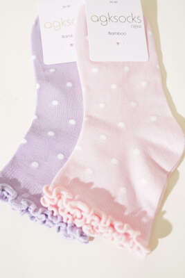 Bayan 3'lü Puantiyeli Kısa Konç Çorap Asorti 1 - Thumbnail