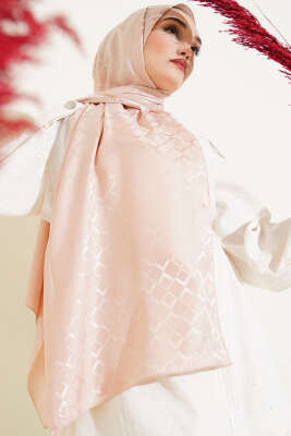 Çift Taraf Jakar Şal Pudra - Thumbnail