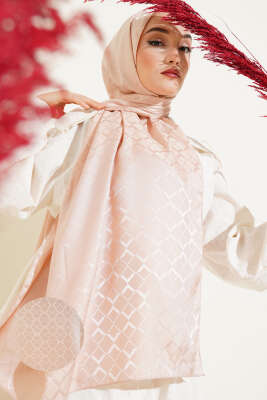 Çift Taraf Jakar Şal Pudra - Thumbnail