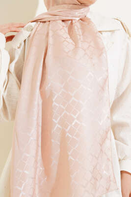 Çift Taraf Jakar Şal Pudra - Thumbnail