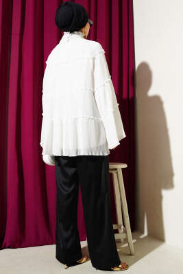 Pliseli Kat Kat Salaş Tunik Ekru - Thumbnail