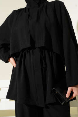 Bolero Detaylı İkili Takım Siyah - Thumbnail