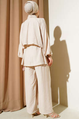 Bolero Detaylı İkili Takım Bej - Thumbnail