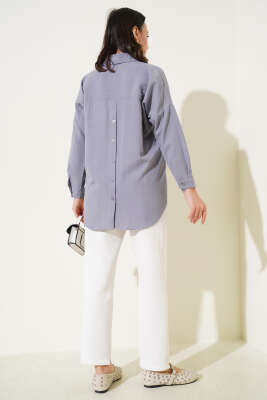 Ağaç Kabuğu Basic Gömlek Gri - Thumbnail