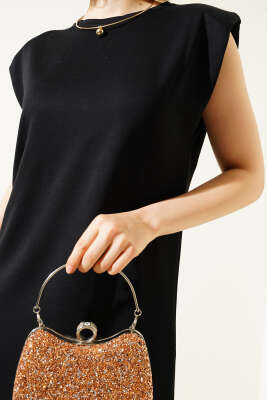 Omuz Vatkalı Kolsuz Basic Elbise Siyah - Thumbnail