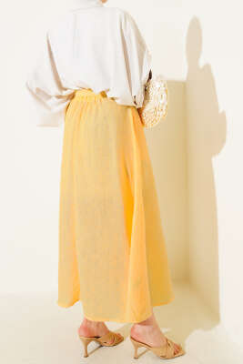 Bel Lastikli Kuşaklı Etek Oranj - Thumbnail