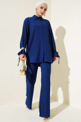 Pazarium - Bilek Lastikli Bürümcük İkili Takım Lacivert