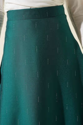 Sıra Taşlı Etek Yeşil - Thumbnail