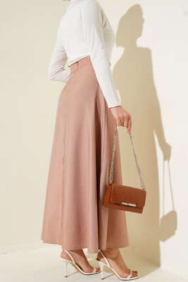 Sıra Taşlı Etek Camel - Thumbnail