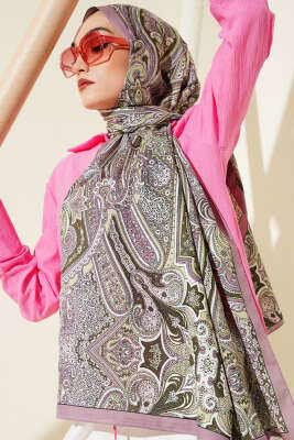 Pazarium - Anatolia Desen Soft Şal Lila