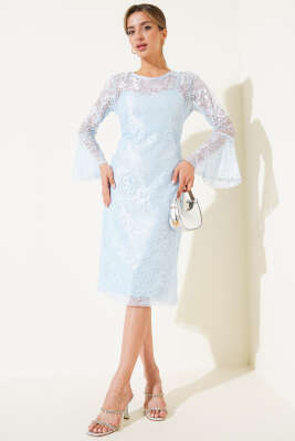 Astarlı Tül Elbise Bebe Mavi - Thumbnail