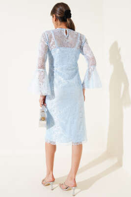 Astarlı Tül Elbise Bebe Mavi - Thumbnail