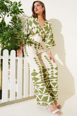 Pazarium - Beli Gipeli Crop İkili Takım Yeşil