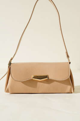 Mıknatıs Kapaklı Rugan Çanta Latte - Thumbnail