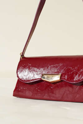 Mıknatıs Kapaklı Rugan Çanta Bordo - Thumbnail