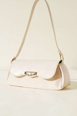 Mıknatıs Kapaklı Rugan Çanta Bej - Thumbnail