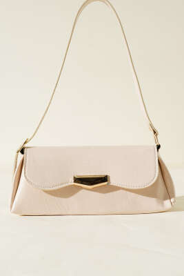 Mıknatıs Kapaklı Rugan Çanta Bej - Thumbnail