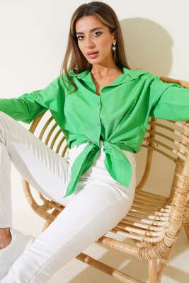 Pazarium - Oversize Kalıp Basic Gömlek Benetton