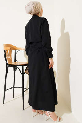 V Alerli Ceketli Jile Takım Siyah - Thumbnail