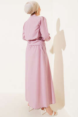 V Alerli Ceketli Jile Takım Pudra - Thumbnail